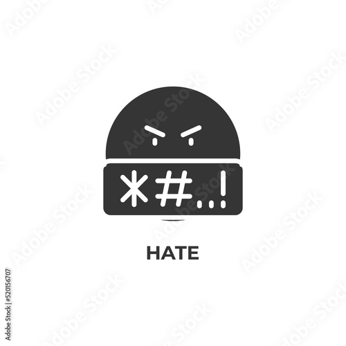 hate vector icon. filled flat sign for mobile concept and web design. Symbol, logo illustration. Vector graphics