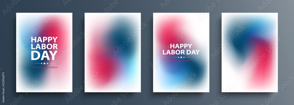 United States Happy Labor Day celebration blurred backgrounds. USA national holiday vector illustration.