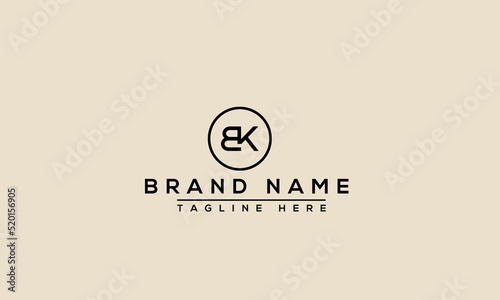 Logo design letter BK . Elegant modern. Vector template. photo