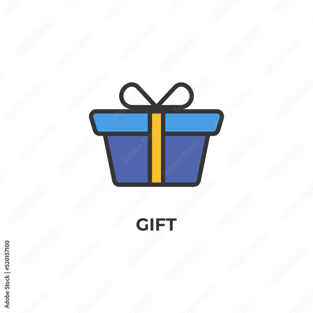 gift vector icon. Colorful flat design vector illustration. Vector graphics