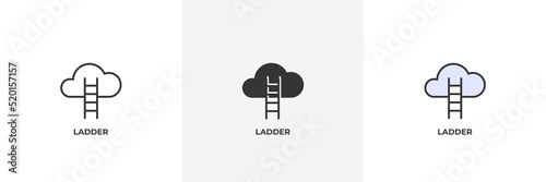 ladder icon. Line, solid and filled outline colorful version, outline and filled vector sign. Idea Symbol, logo illustration. Vector graphics