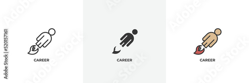 career icon. Line, solid and filled outline colorful version, outline and filled vector sign. Idea Symbol, logo illustration. Vector graphics