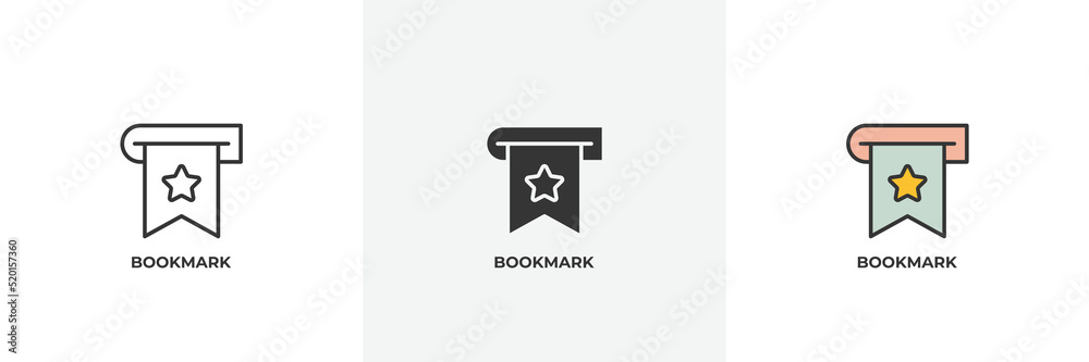 bookmark icon. Line, solid and filled outline colorful version, outline and filled vector sign. Idea Symbol, logo illustration. Vector graphics bookmark icon. Line, solid and filled outline colorful version, outline and filled vector sign. Idea Symbol, logo illustration. Vector graphics