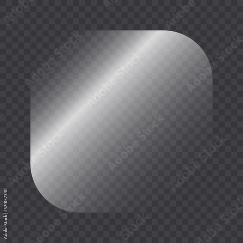 Vector transparent glass - Glossy material for vector art, glass, mirror, transparency, reflections, shaded - Metallic material overlay for web, icon, banner design