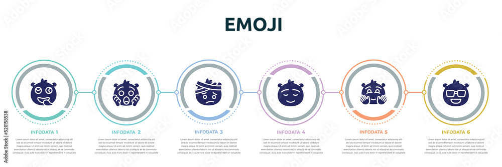 emoji concept infographic design template. included stupid emoji ...