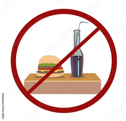 No food and drinks allowed. Hamburger and soda