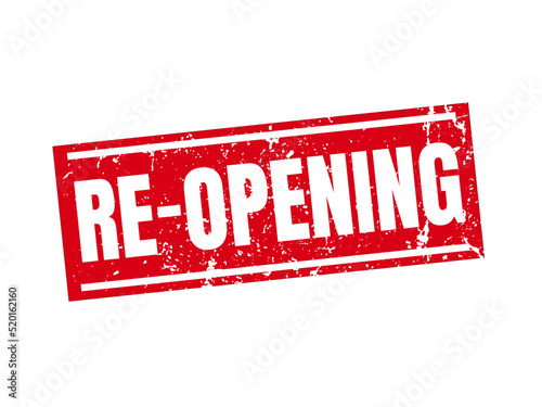 re-opening. grunge vintage re-opening square stamp. re-opening stamp.
