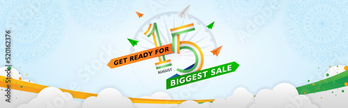 Indian Independence Day Sale Website Banner 15 August Design