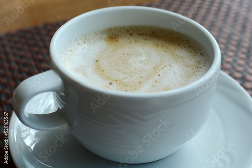 Cappuccino in a white cup