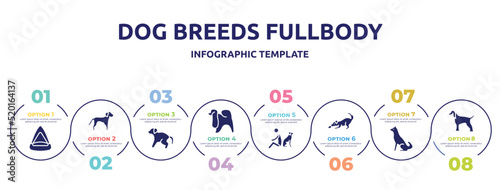 Obraz na plátně dog breeds fullbody concept infographic design template