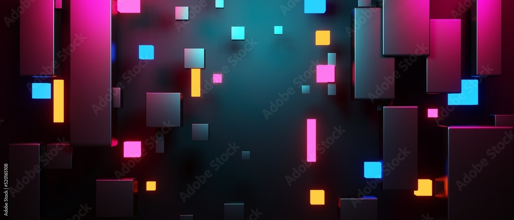 abstract backgound video game of esports scifi gaming cyberpunk, vr virtual reality simulation and metaverse, scene stand pedestal stage, 3d illustration rendering, futuristic neon glow room - obrazy, fototapety, plakaty 