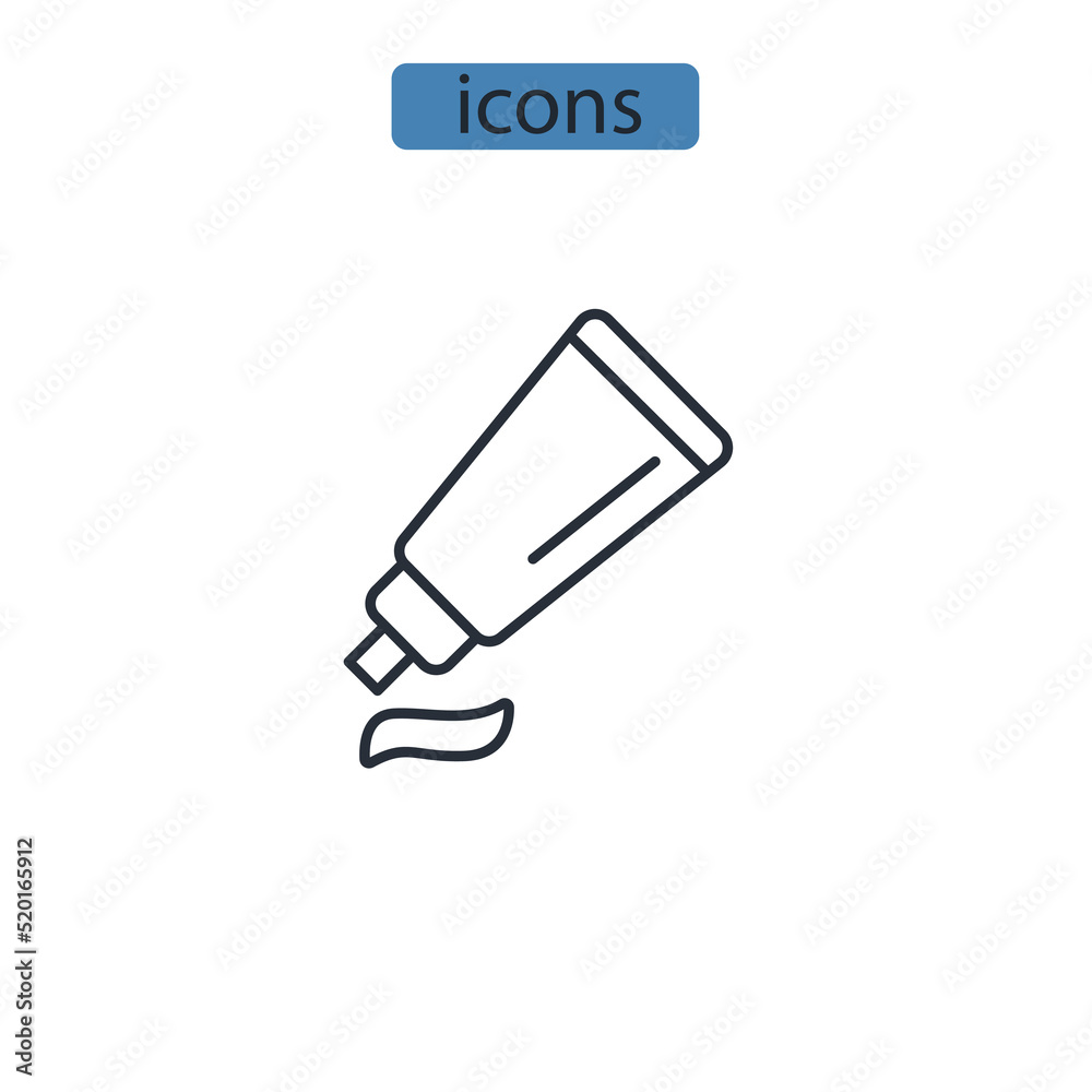 toothpaste icons symbol vector elements for infographic web toothpaste icons symbol vector elements for infographic web