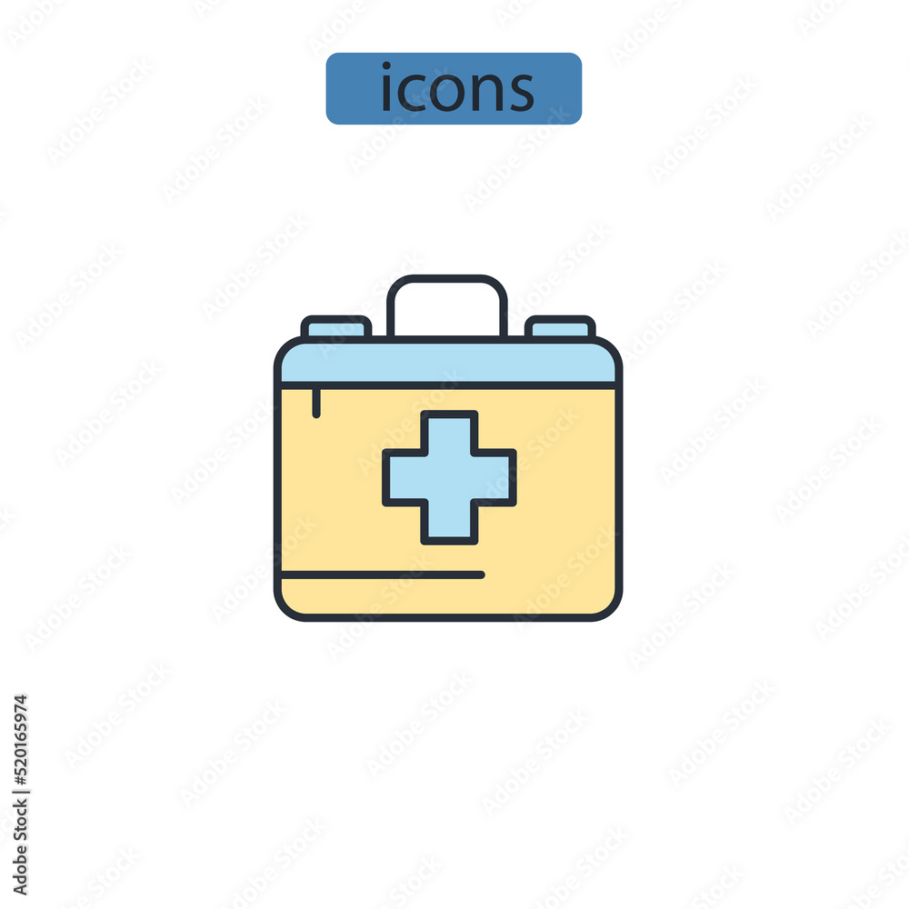 First Aid Box icons symbol vector elements for infographic web First Aid Box icons symbol vector elements for infographic web