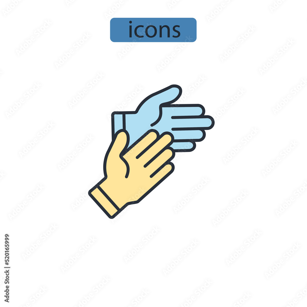 Glove icons  symbol vector elements for infographic web