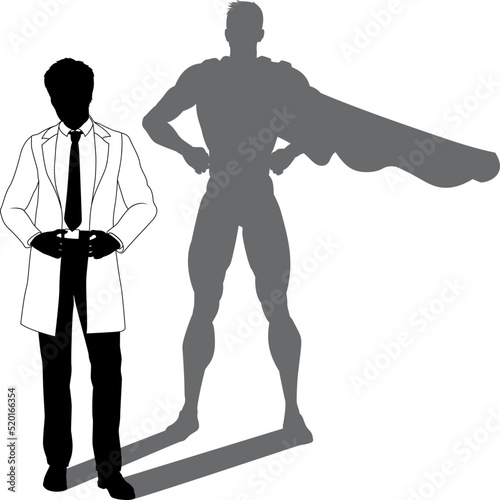 Superhero Scientist Super Hero Shadow Silhouette