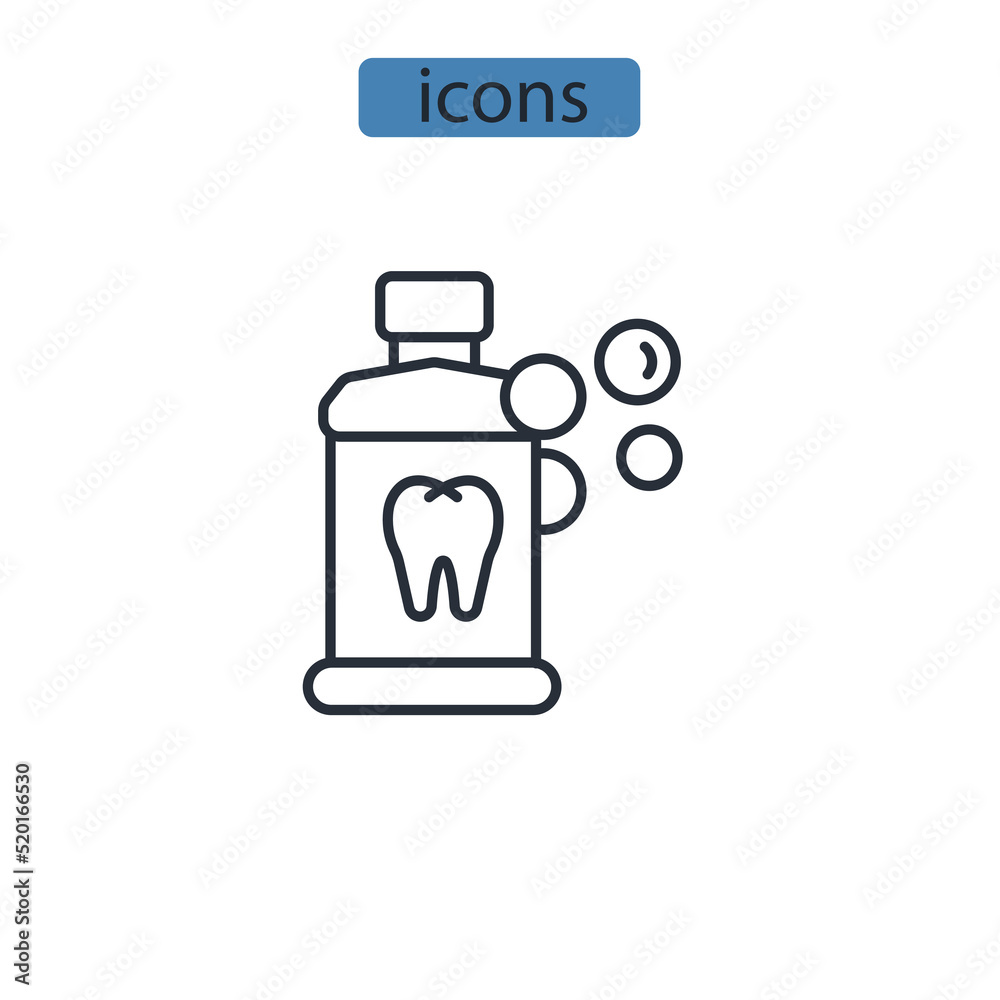 mouthwash icons symbol vector elements for infographic web mouthwash icons symbol vector elements for infographic web
