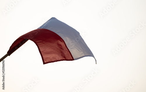 Polish flag isolated on a light background. Polish national colors in white and red flag.