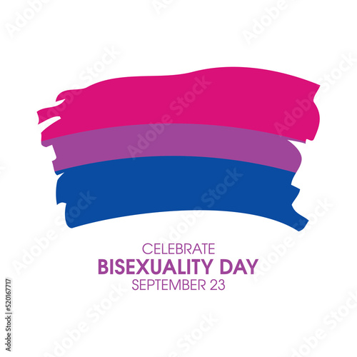 Celebrate Bisexuality Day vector. Abstract grunge waving bisexual pride flag icon isolated on a white background. Bisexual flag paintbrush design element. September 23. Important day photo