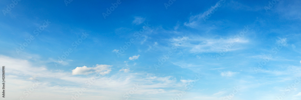 panorama blue sky with white cloud background - obrazy, fototapety, plakaty 