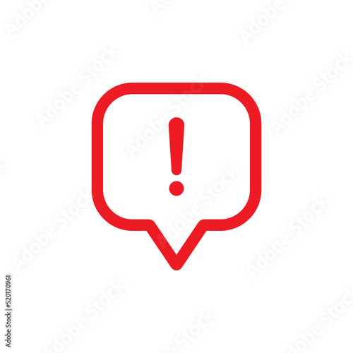 Report icon vector of social media. An exclamation mark in a speech bubble