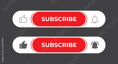 Like and subscribe icon vector. Streaming channel subscriptions