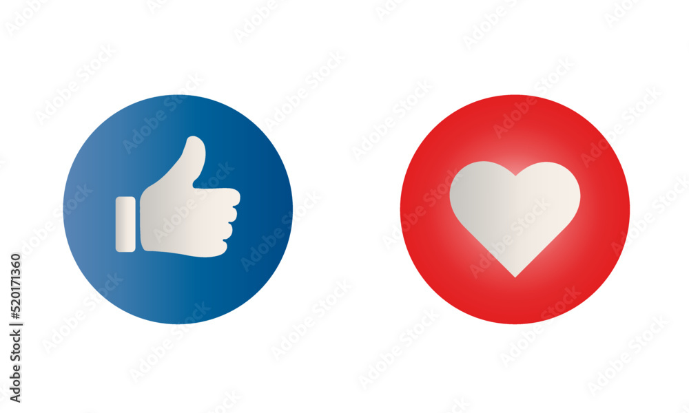 like and heart icons