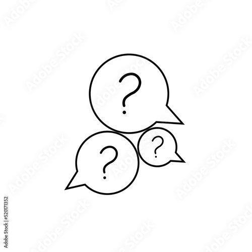 Three linear chat bubbles with question marks