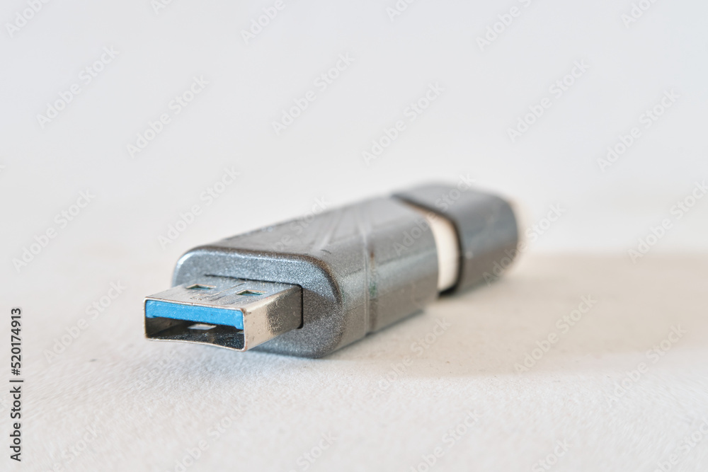 usb stick on white background
