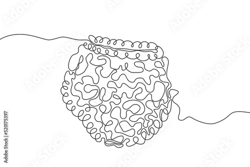 Intestines Hand drawn icon continuous line drawing. Human organs Creative abstract art background Trendy concept One single line design. Outline simple image black and white color Vector