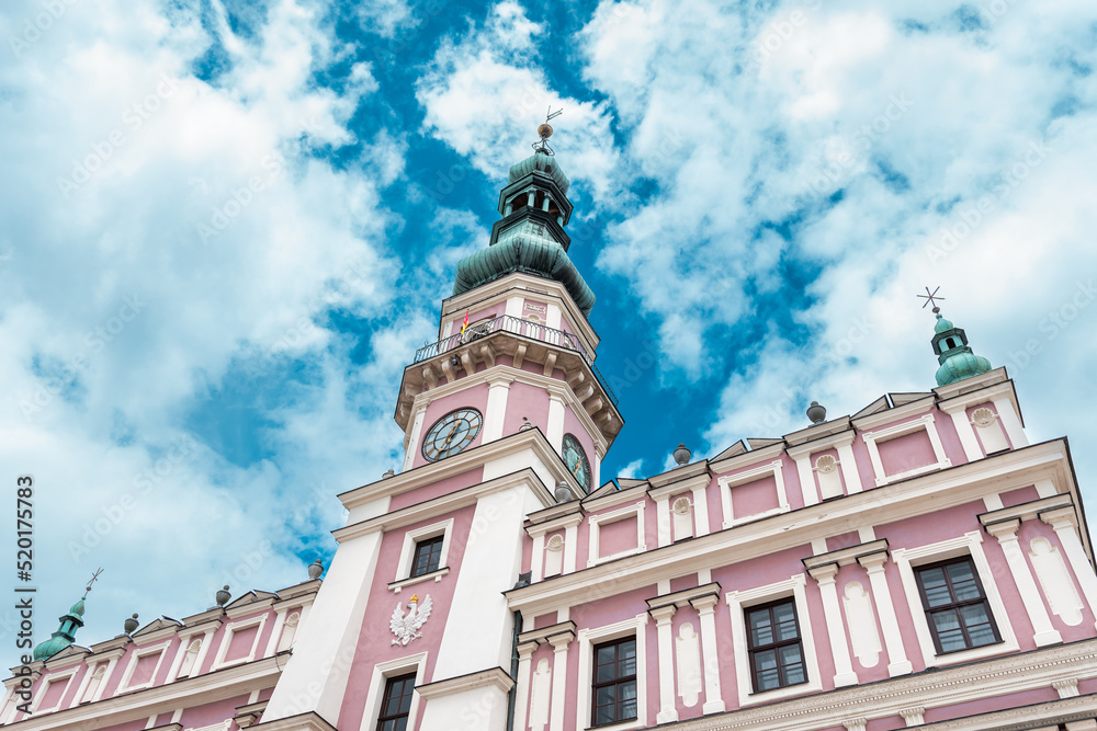 The Renaissance town hall on the historic market square in Zamość. A city inscribed on the list of world heritage