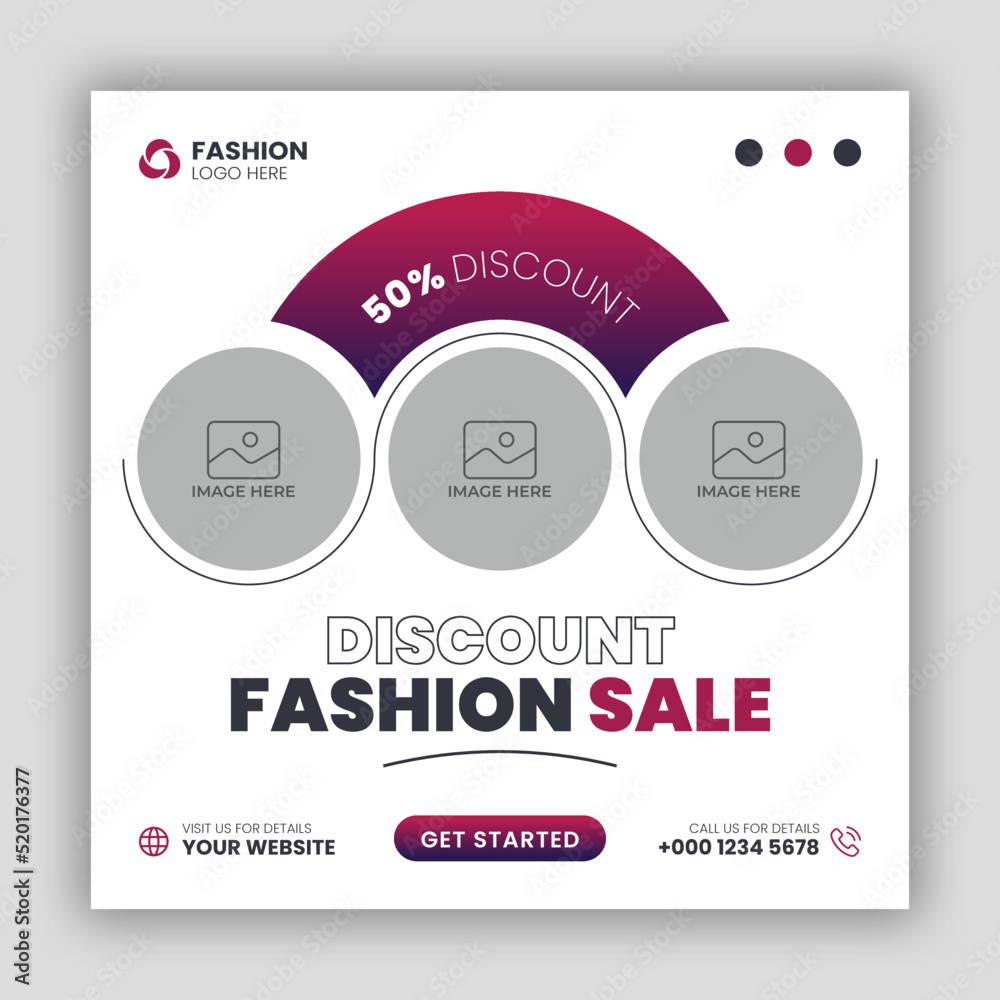 Obraz premium Fashion sale social media post and web banner template