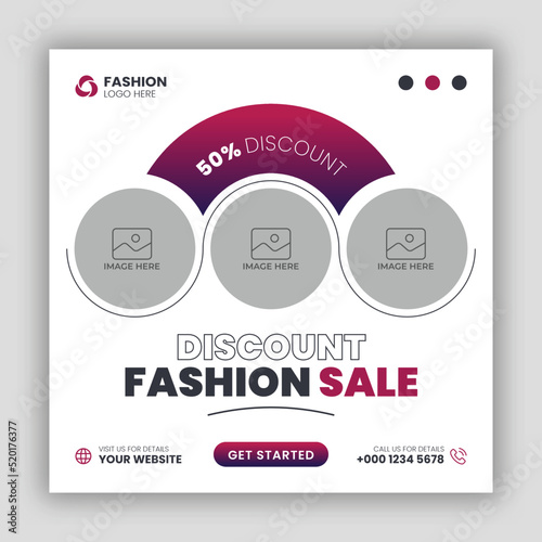 Fashion sale social media post and web banner template