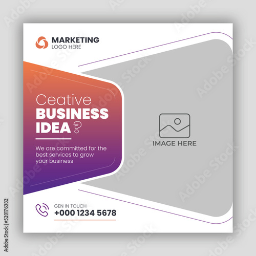 Digital marketing web banner and social media post template