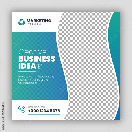 Digital marketing web banner and social media post template