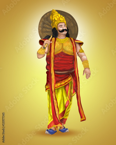 King Mahabali in Onam traditional festival background showing culture of Kerala, South India