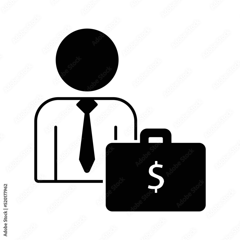 Black solid icon for Sales man Black solid icon for Sales man