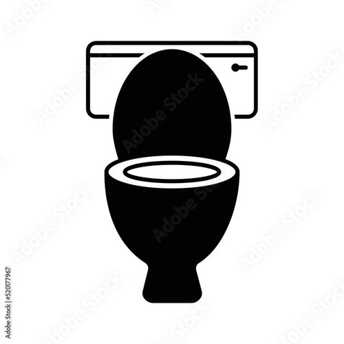 Black solid icon for Toilet