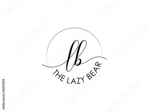  BL or LB and B, L Uppercase Cursive Letter Initial Logo Design, Vector Template.eps
