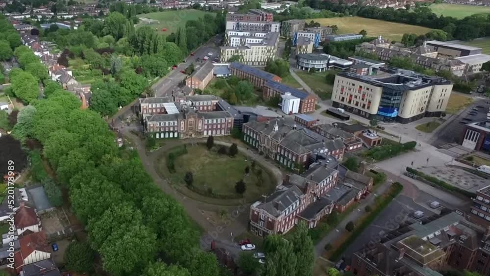 Aerial view of university of hull Campus, Cottingham road, Kingston upon Hull, Yorkshire. Hull University. Public research college