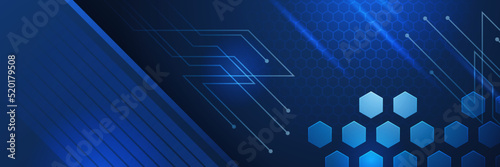 Vector banner design circuit board. Illustration Abstract modern futuristic, engineering, technology background. Futuristic digital science technology concept for web banner template or brochure