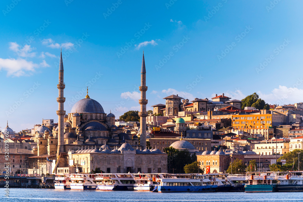 Istanbul citycape is beautiful scenery of summer with lifestyle travel, tourism and vacation in Istanbul town buildings .Turkey.