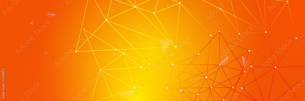 Obraz premium Website header or banner design with abstract geometric background and connecting dots and lines. Global network connection. Digital technology with plexus background and space for your text.