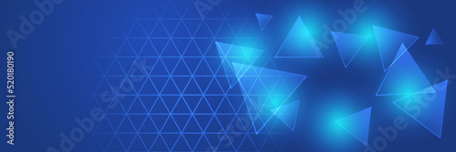 Artificial intelligence tech background. Digital technology, deep learning and big data concept. Abstract visual for screen template. Geometric artificial intelligence tech backdrop.