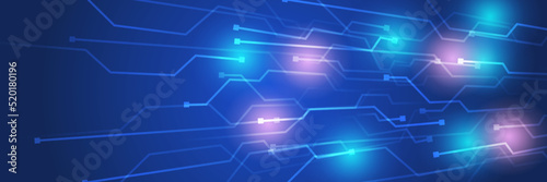 Artificial intelligence tech background. Digital technology, deep learning and big data concept. Abstract visual for screen template. Geometric artificial intelligence tech backdrop.