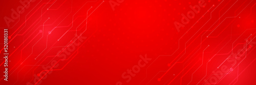 abstract red technology banner design. Abstract technology background, Hi tech digital connect, communication, high technology concept, science background
