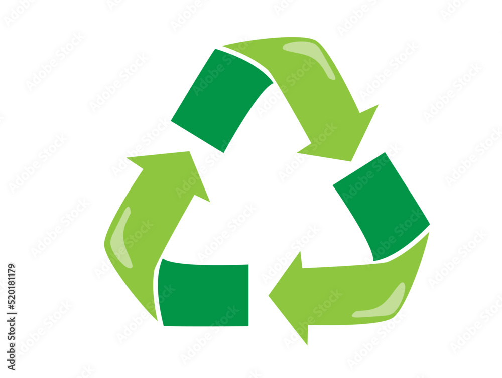 Obraz premium Recycle icon vector Green triangular eco recycle icons