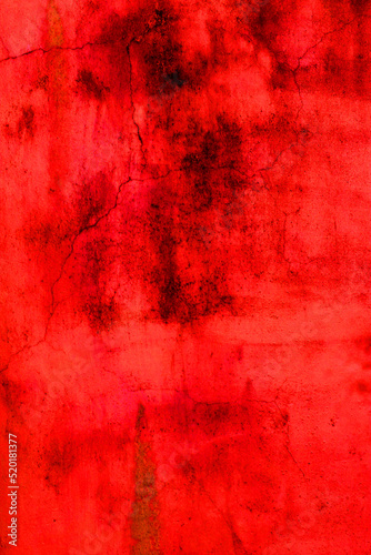 Abstract cracked red wall for background. Spooky and Creepy wall texture Background. Horror concept