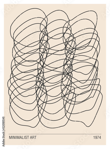 Minimal 20s geometric design poster with primitive shapes