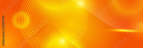 Abstract minimal orange background, simple background with halftone hexagon dot line wave and shiny light. orange background design . abstract orange banner vector illustration