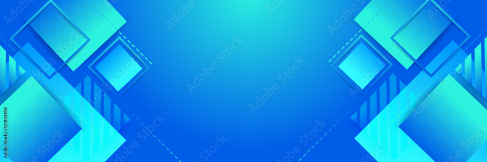 Fototapeta premium Futuristic blue stylish geometric business banner template. Gradient smooth blue lines background. Gradient dynamic blue lines background banner